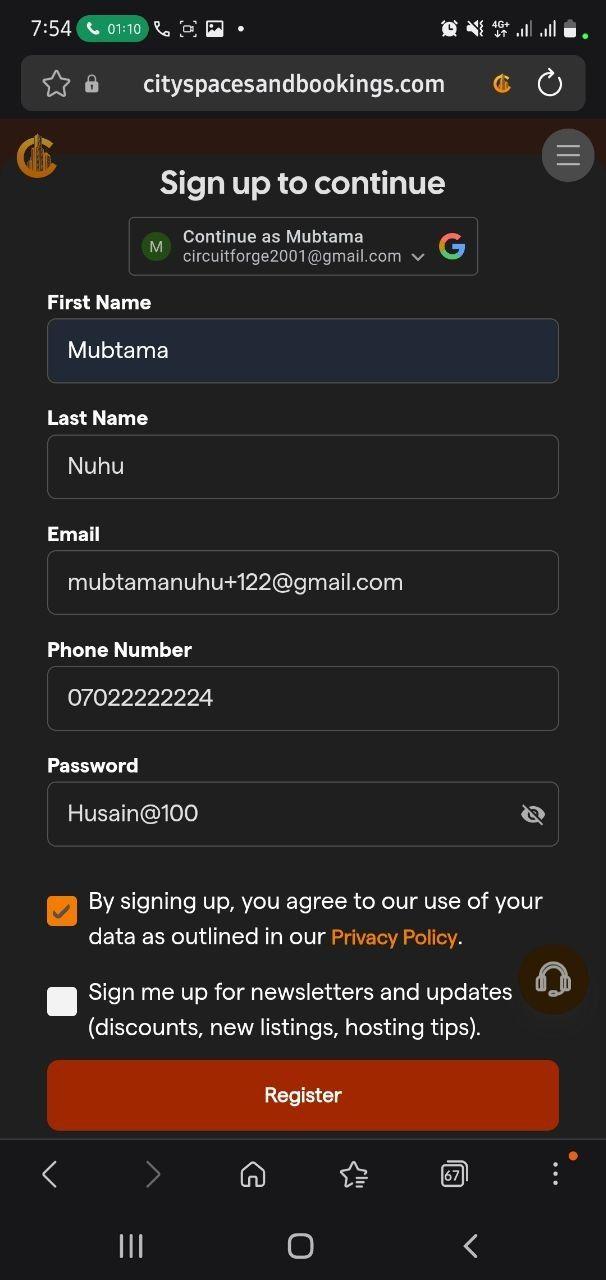 Hotel Register